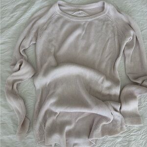 lululemon athletica Light Pink Beige Ribbed Sweater